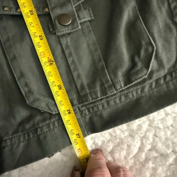 Democracy Women's Olive Green utility Jacket with Lace-Up Back-medium - Picture 12 of 12